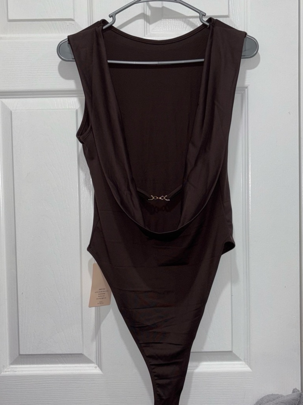🤎 SHEIN Brown Open Back Bodysuit NWT